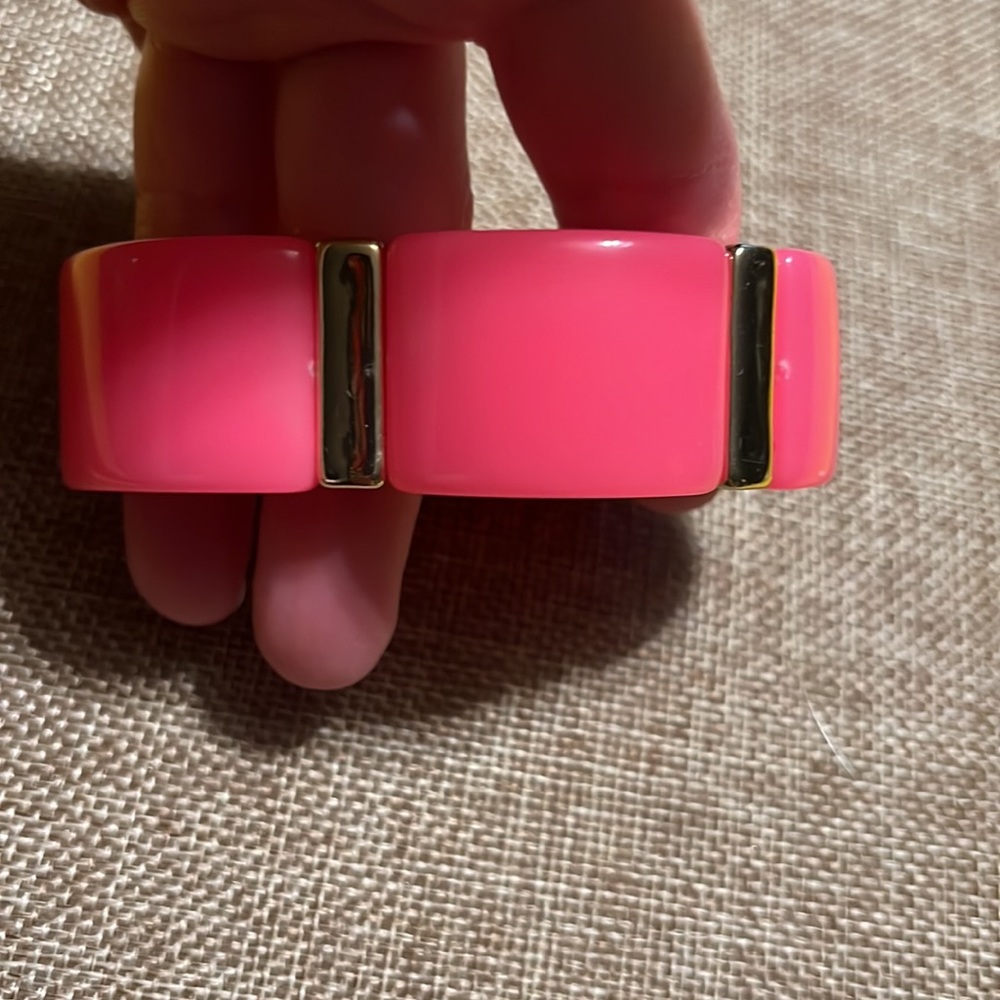 Bright Pink Stretch Vintage Bracelet Y2K New Old Stock - Picture 3 of 4